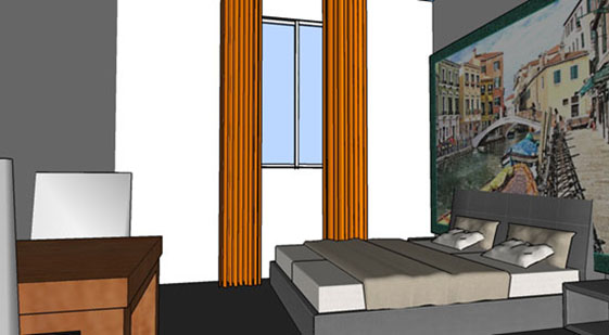 CAD Entwurf textile Ausstattung Hotelzimmer